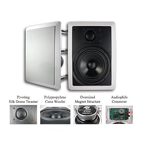 MA Audio MAQ-650-1 Home Theater In Wall Surround Sound Stereo Speakers