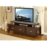 Wood Cappuccino 60 inch Expandable TV Stand Entertainment Console