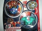 Bakugan Battle Brawlers Bakupearl B2 Series Starter Pack (Blue)Preyas II (Green)Ravenoid (Grey)Mystery Marble