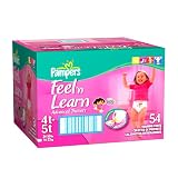 Pampers Feel `n Learn Advanced Trainers 4T/5T for Girls 34-50 pounds Large Pack 54-count