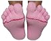 ToeSox Yoga / Pilates Organic Cotton Toe Socks (Medium, Pink)