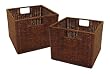 Winsome Wood Leo Storage Baskets, Set of 2, Espresso