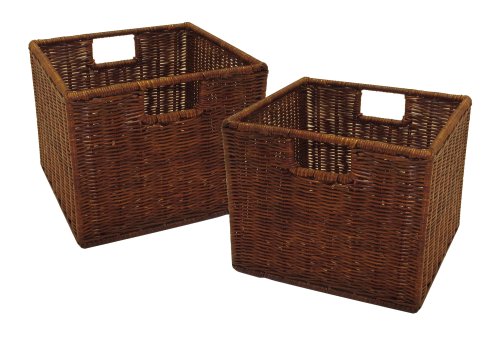 Winsome Wood 2-Piece Storage Basket, Espresso