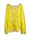 PrettyGuide Women's Semi Embroidery Floral Lace Blouse