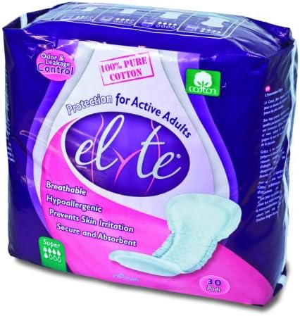 Elyte Light Cotton Incontinence Pads Super/Case of 120