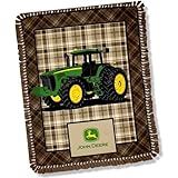 Springs Creative John Deere Brown Plaid Throw Kit