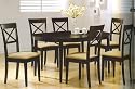 KITCHEN TABLE W/ 6 CHAIRS , RICH CUPPUCINO FINISH "NEW"