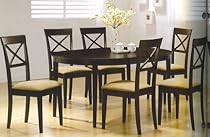 Hot Sale Kitchen Table W/ 6 Chairs , Rich Cuppucino Finish "new"