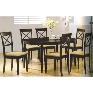 Kitchen Table W 6 Chairs , Rich Cuppucino Finish new by RAINBOW FURNITURE