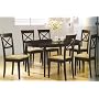 KITCHEN TABLE W/ 6 CHAIRS , RICH CUPPUCINO FINISH "NEW"