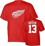 Pavel Datsyuk Reebok Red Name and Number Detroit Red Wings T-Shirt - Medium