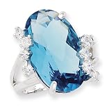 Sterling Silver Blue & Clear CZ Ring
