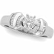 14K White Gold Diamond Engagement Ring - 0.70 Ct.