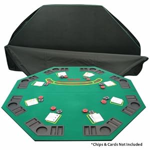 Trademark Poker Deluxe Solid Wood Poker and Blackjack Table Top with Case