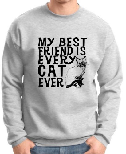 My Best Friend is Every Cat Ever Premium Crewneck Sweatshirt Large Ash