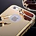 For iPhone 5 5s Case, Roybens Luxury Metal Air Aluminum Bumper Detachable + Mirror Hard Back Case 2 in 1 Cover Ultra-Thin Frame For Apple iPhone 5 5s - Retail Packaging(Gold)