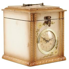 Hand Paint Flower Decorative Wooden Box with Clock