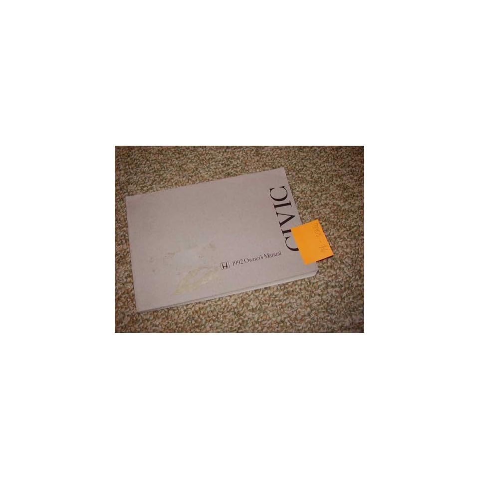 1992 Honda Civic Owners Manual Honda Books