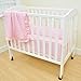 American Baby Company Heavenly Soft Minky Dot Portable and Mini Crib Bumper, Pink Puff (Not For Crib)