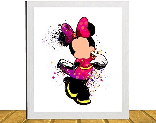 Minnie Mouse Nursury, Minnie Inspired Wall Art, Watercolor Disney Inspired Art, Kids Room Decor, Kids Wall Art, Baby Shower Gift, Nursery Art, Unframed, Printed on Archival Matte Premium Photo Paper