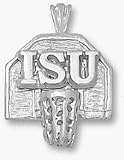 Iowa State Cyclones ISU Basketball Backboard Pendant - Sterling Silver Jewelry
