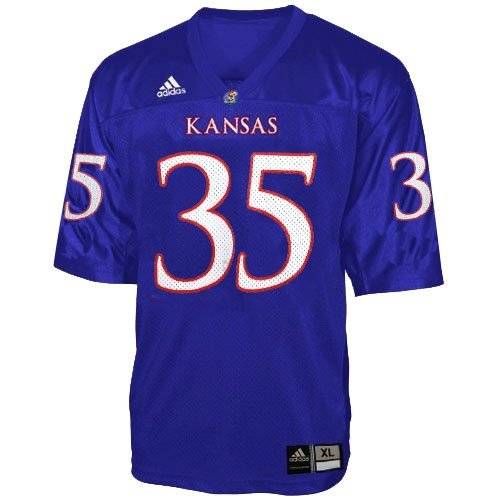 adidas Kansas Jayhawks Youth Royal Blue Replica Football Jersey (14/16)