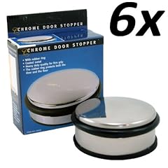 6x T�rstopper in Edelstahl-Chrom-Optik 1,20kg flach