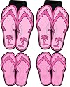 Hawaiian Pink Giant Flip Flops Sandals 4 Pc Floor Mats Set