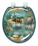 Ginsey Soft Embroidered Toilet Seat, Moose