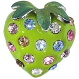 Multicolor Green Strawberry Rhinestone Pin