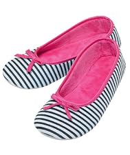 M2b Stripe Ballerina Slippers