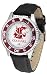 Washington State Cougars Suntime Competitor Poly/Leather Band Watch - NCAA College Athletics