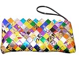 Fair Trade - Recycled Candy Wrapper - Clutch Purse with Wrist Strap