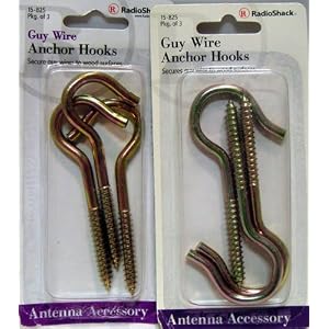 Lot of 2 Radio shack guy wire anchor hooks