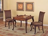 3pc Game Table Set with Game Pieces in Mahogany Finish