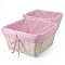 White Wicker Basket with Pink Gingham Liner - Set of 2
