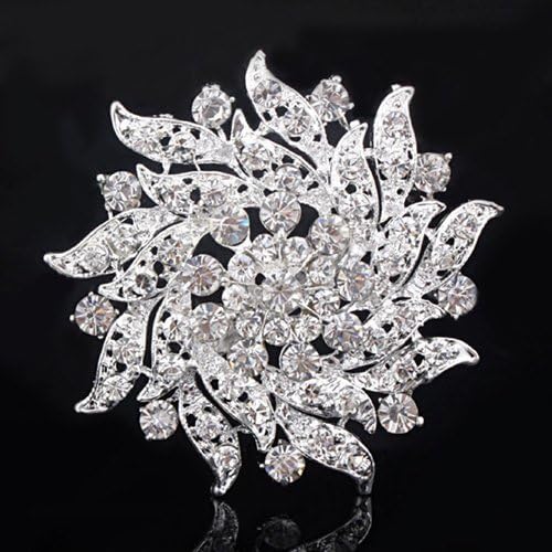 Crystal Brooch Pin Fashion Rhinestone Flower Bouquet Bridal Bridesmaid Costume