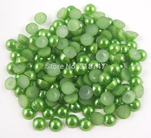 2*1100pcs 5mm Half Round Pearls gems (Color 4 green)