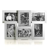 Melannco Six opening Brushed Silver Aluminum Collage Frame