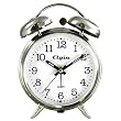 Elgin QA Twin Bell Alarm Clock, Silver