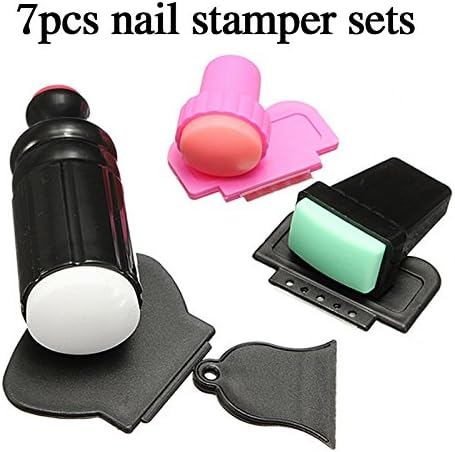OPCC Nail Art Scraper Stamping Manicure Polish Plate Double Ended Stamper Image Tool Kit Set And Nail Plate