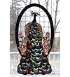 Peacock Profile in Stained Glass