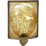 GOURMET GRAPES * CURVED PORCELAIN LITHOPHANE KITCHEN NIGHT LIGHT