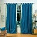 Indo Turquoise Tab Top Sari Sheer Curtain (43 in. x 84 in.)