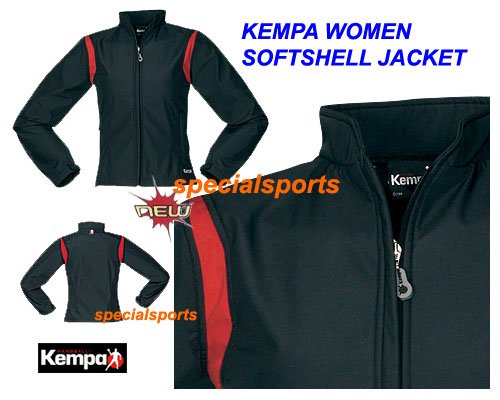 Kempa Handball Women Softshell Jacket, ebony/rot