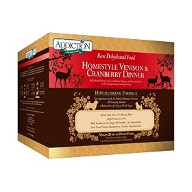 Addiction Raw Dehydrated Dog Food, Homestyle Venison and Cranberry, 8lbs by Addiction Pet Foods