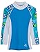 Tuga Girls Shoreline L/S Rash Guard (UPF 50+), Aquamarine, 8/10 yrs