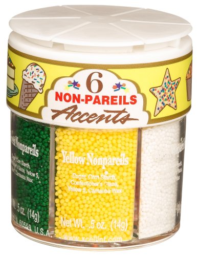 Dean Jacobs 6 Non-pareils Accents, Regular, 3-Ounce Jars (Pack of 4) by Dean Jacobs