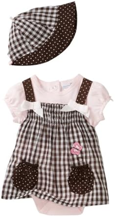 Vitamins Baby-girls Newborn Gingham Creeper Set Vitamins Baby-girls Newborn Gingham Creeper Set