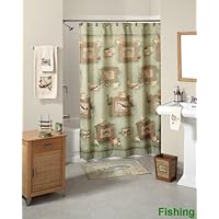 Fishing Fabric Shower Curtain